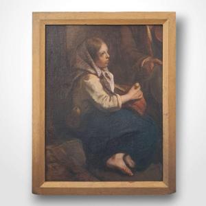 Ecole française, jeune musicienne, XIXe