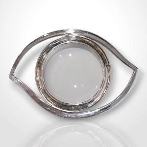 Loupe oeil d’Horus, Hermès, métal argenté, XXe