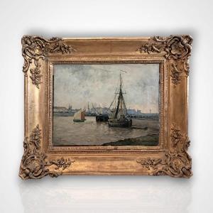 Edouard Pail, vue d’Ostende, huile sur toile, 1883