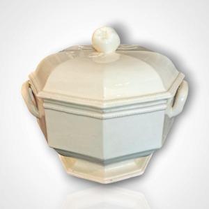 Fine Earthenware Soup Tureen, In The Creil-montereau Style, 19th Century