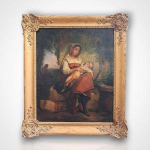 In The Style Of Jean Augustin Franquelin: A Young Mother And Her Child, 19th Century