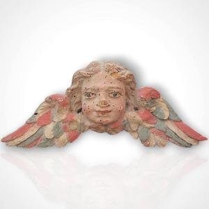 Wooden Cherub Head, 18th Century