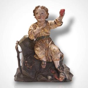 Wooden Sculpture Depicting The Infant Jesus, Late 18th–early 19th Century