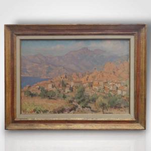 Marcel Dominique Poggioli (1882-1959), paysage, huile sur toile, XXe