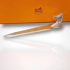 Hermès, Silver-plated Metal Letter Opener, 20th Century
