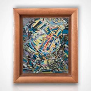Raymond Trameau, composition abstraite, huile sur toile, XXe