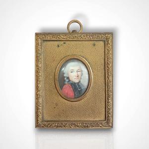 Miniature, portrait d’homme, XVIIIe