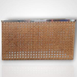Gabriella Crespi For Dior, Magazine Rack Made Of Plexiglass And Rattan, 20th Century