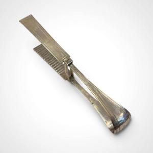 Solid Silver Asparagus Tongs, 19th Century