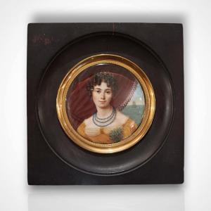 Rosalie Renaudin, miniature, portrait de femme, XIXe