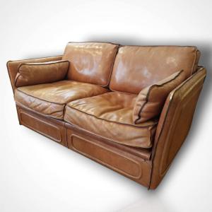 Roche Bobois, Vintage Leather Sofa, 1970s