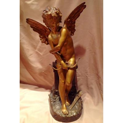 Grande Sculpture Cupidon Par Hippolyte Moreau 