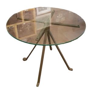 Enzo Mari (1932-2020) For Driade, Cugino Pedestal Table, Glass And Metal.