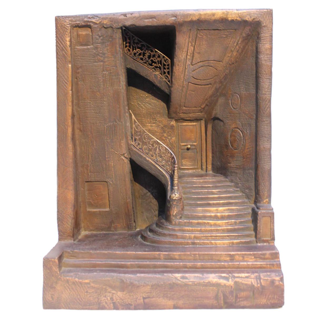 "L'Escalier", Alain Kleinmann et S.E Woloch, bronze, 2013