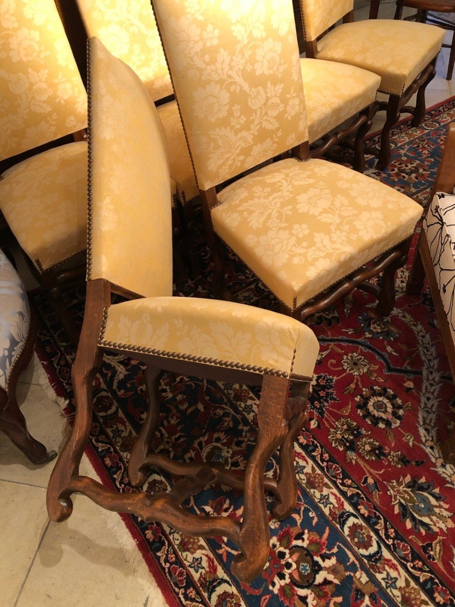 Série de 6 chaises style Louis XIII-photo-3
