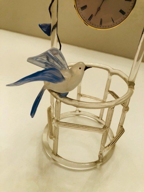 Watch Holder "bird On The Well" In Glass-photo-2