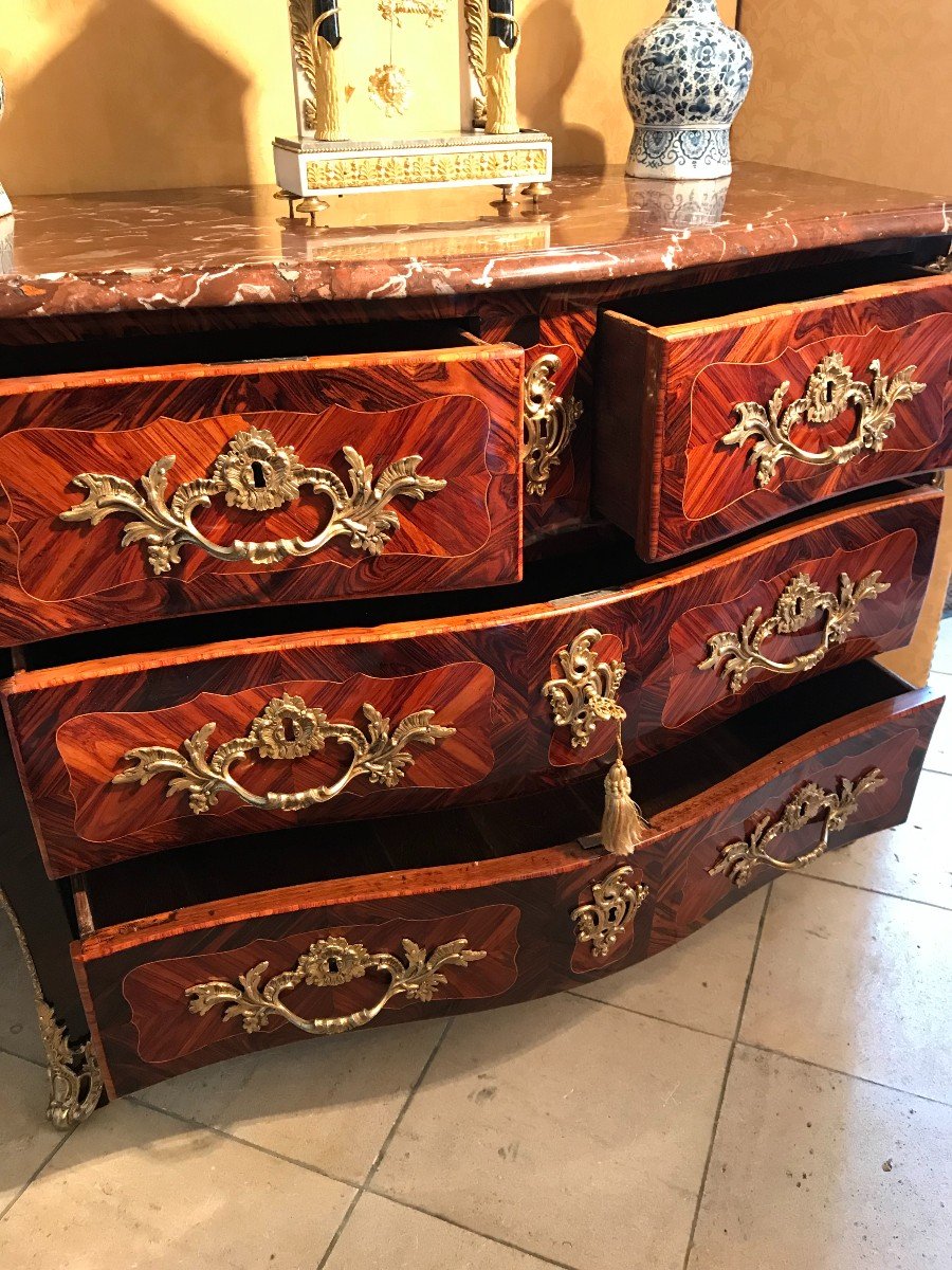 Regency Period Curved Chest Of Drawers Stamped J. Birckle, 18th Century-photo-5