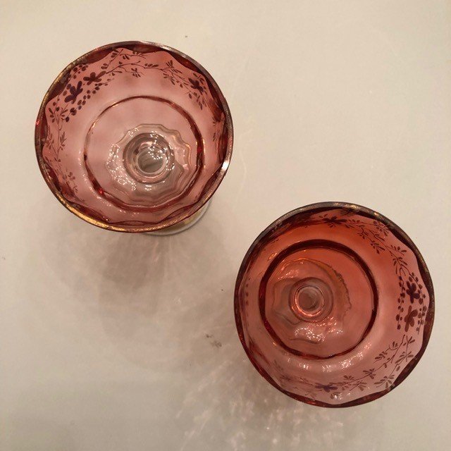 Paire de verres émaillés XIXe-photo-3