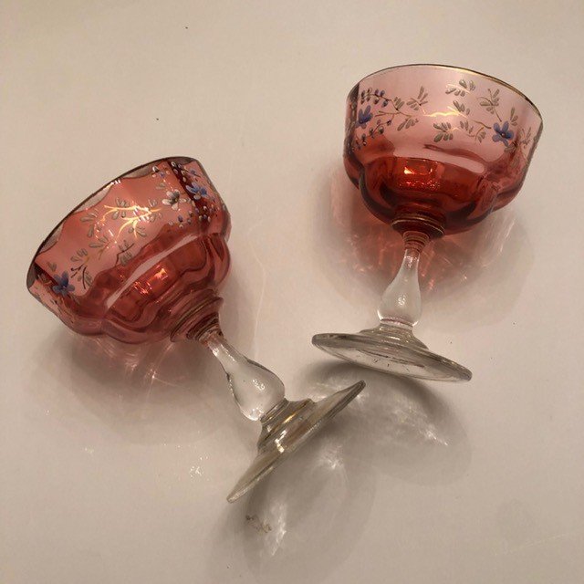 Paire de verres émaillés XIXe-photo-4