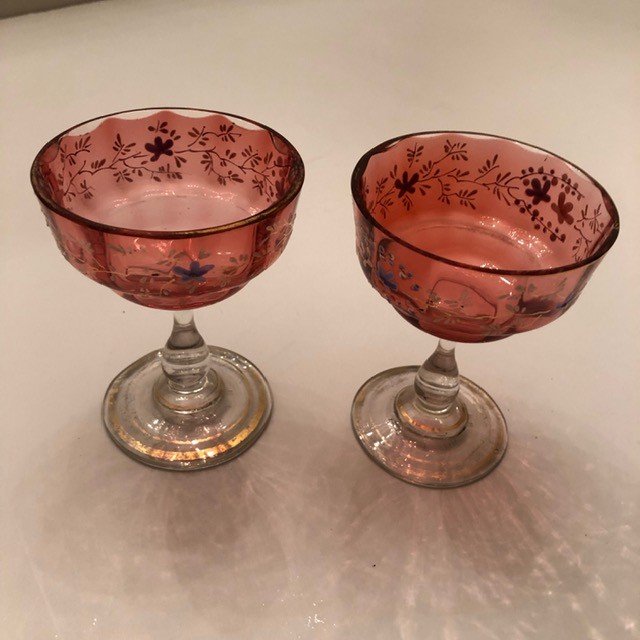 Pair Of 19th Century Enamelled Glasses