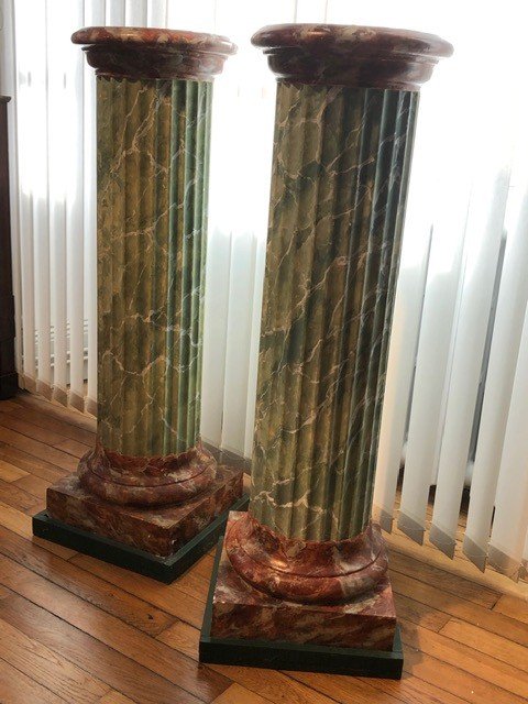 Pair Of Antique 20th Century Sheath Columns-photo-2