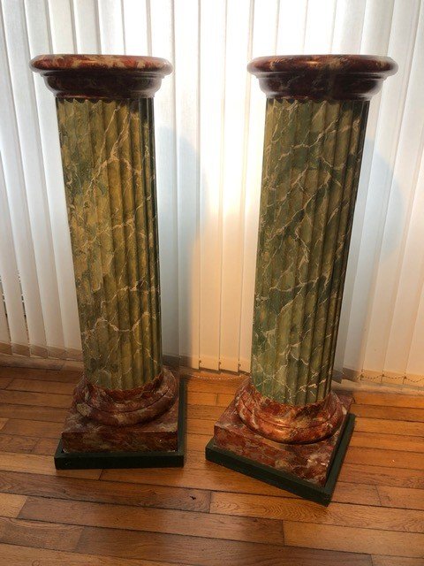 Pair Of Antique 20th Century Sheath Columns-photo-2