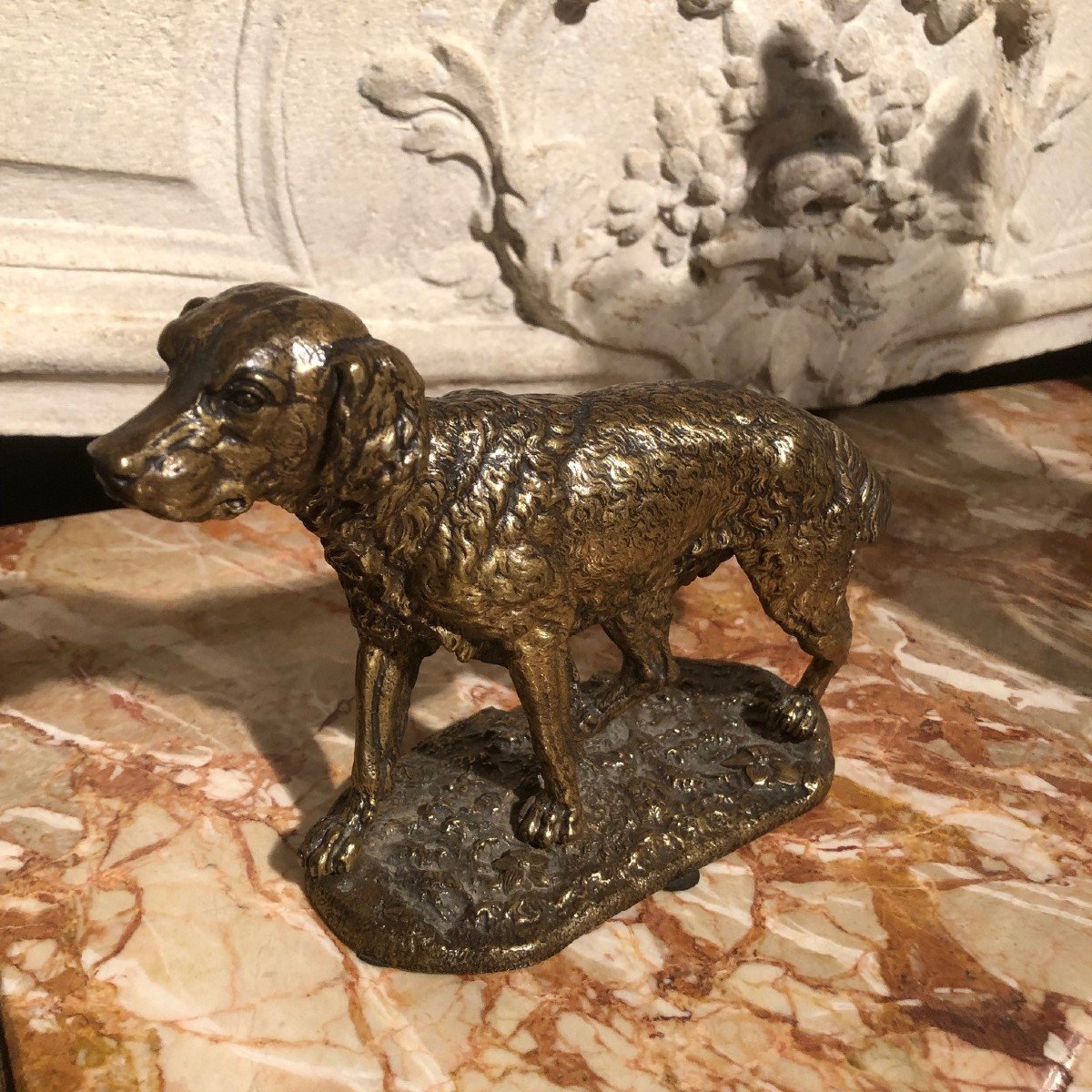 19th Century Animal Bronze Spaniel-photo-2