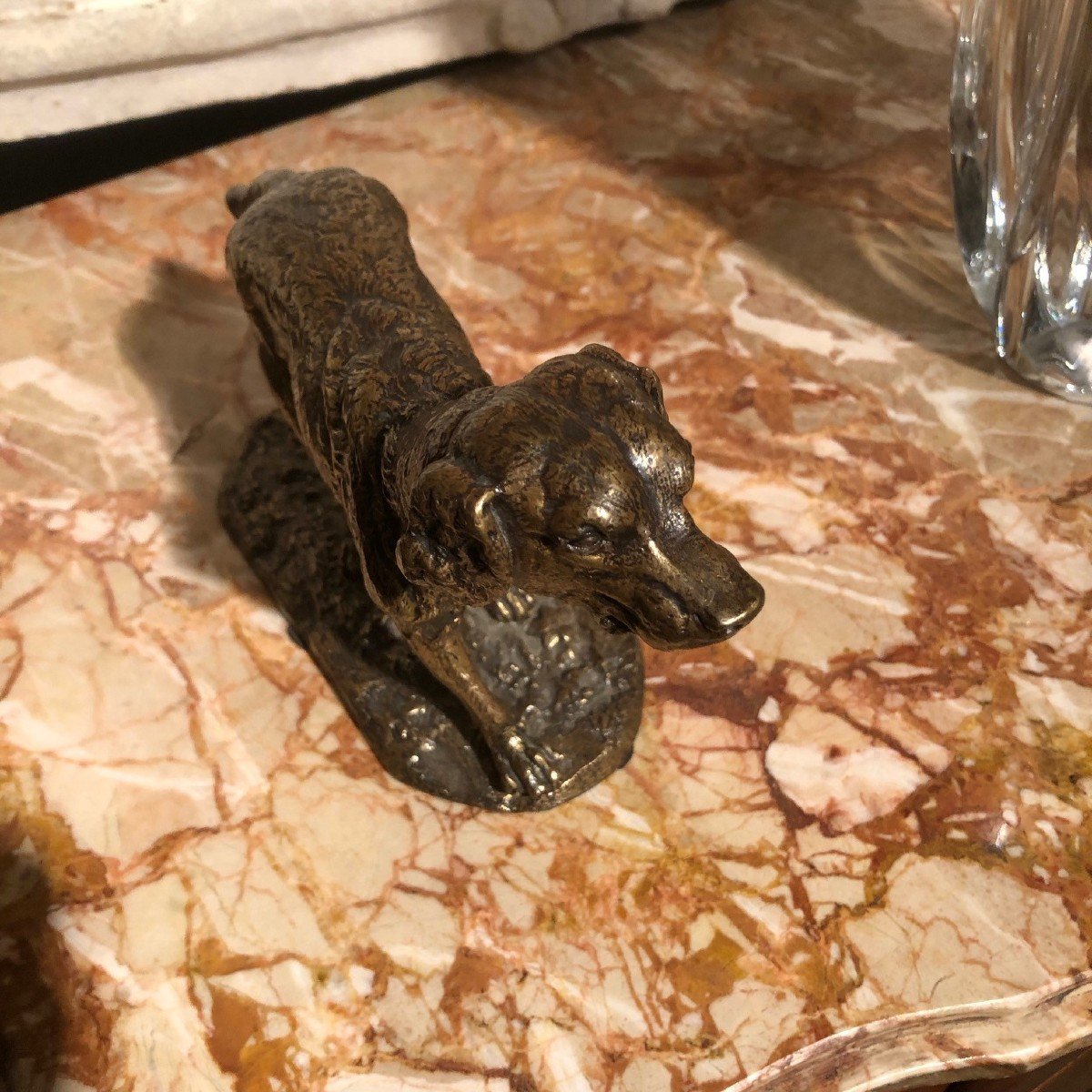 19th Century Animal Bronze Spaniel-photo-3