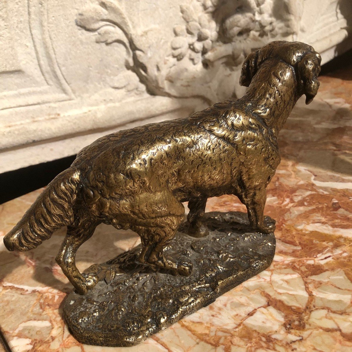 19th Century Animal Bronze Spaniel-photo-3