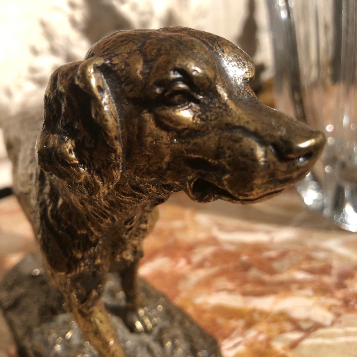 19th Century Animal Bronze Spaniel