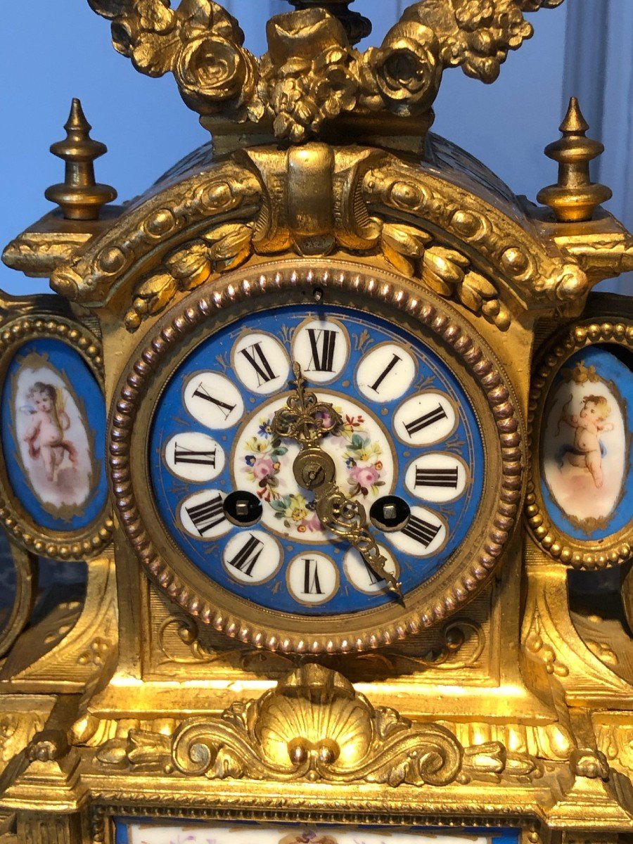 Napoleon III Sèvres Period Clock Stamped Ph. Mouret Paris-photo-3