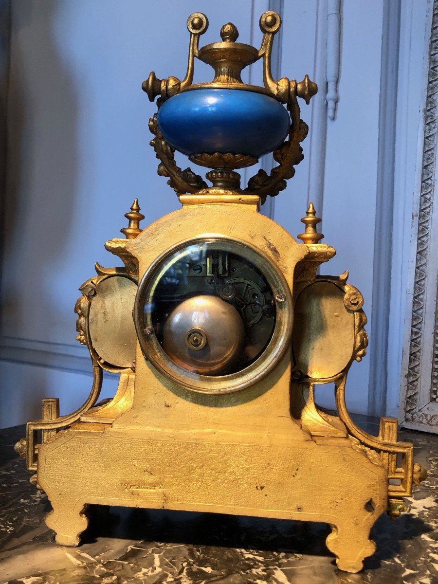 Horloge époque Napoléon III Sèvres estampillée Ph. Mouret Paris-photo-2
