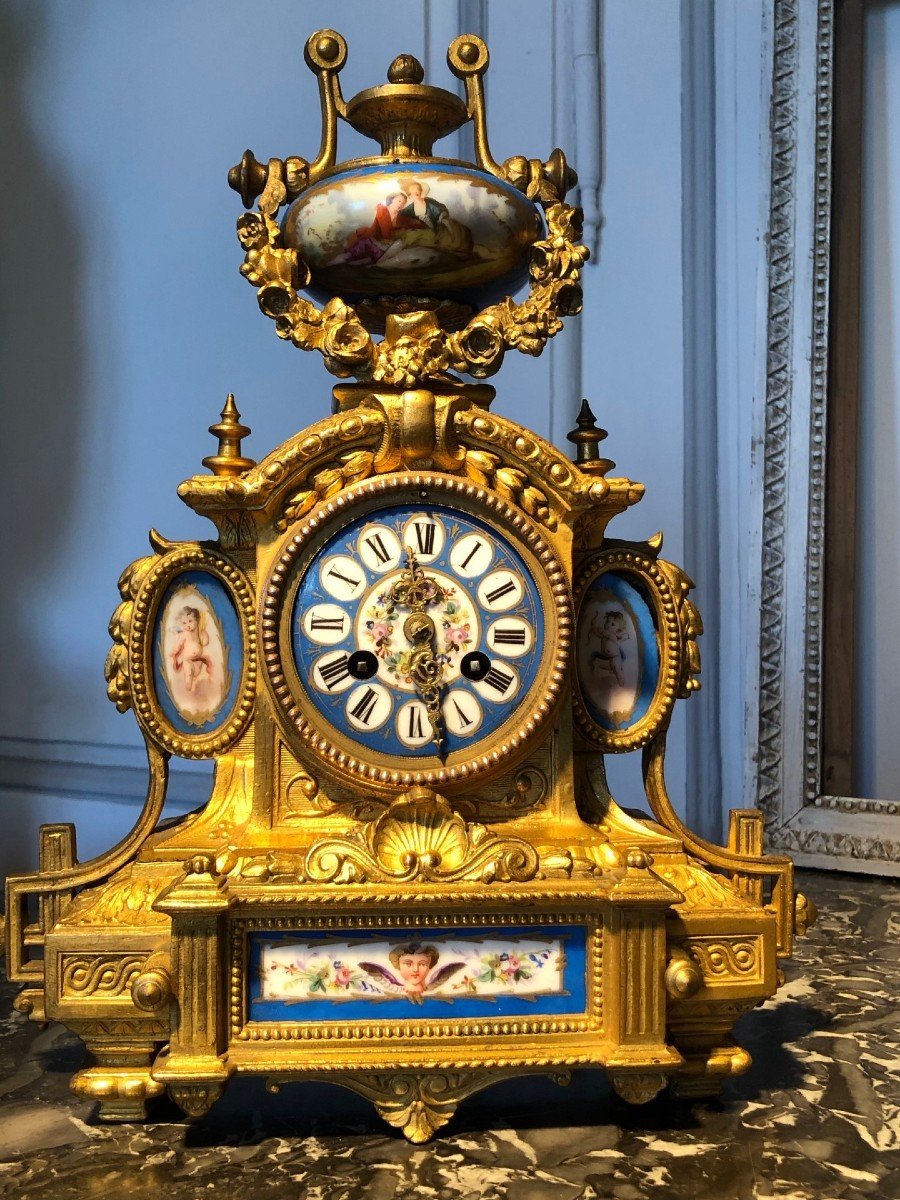 Napoleon III Sèvres Period Clock Stamped Ph. Mouret Paris-photo-3