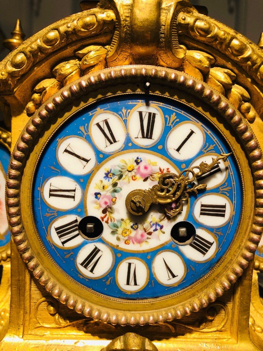 Horloge époque Napoléon III Sèvres estampillée Ph. Mouret Paris-photo-8