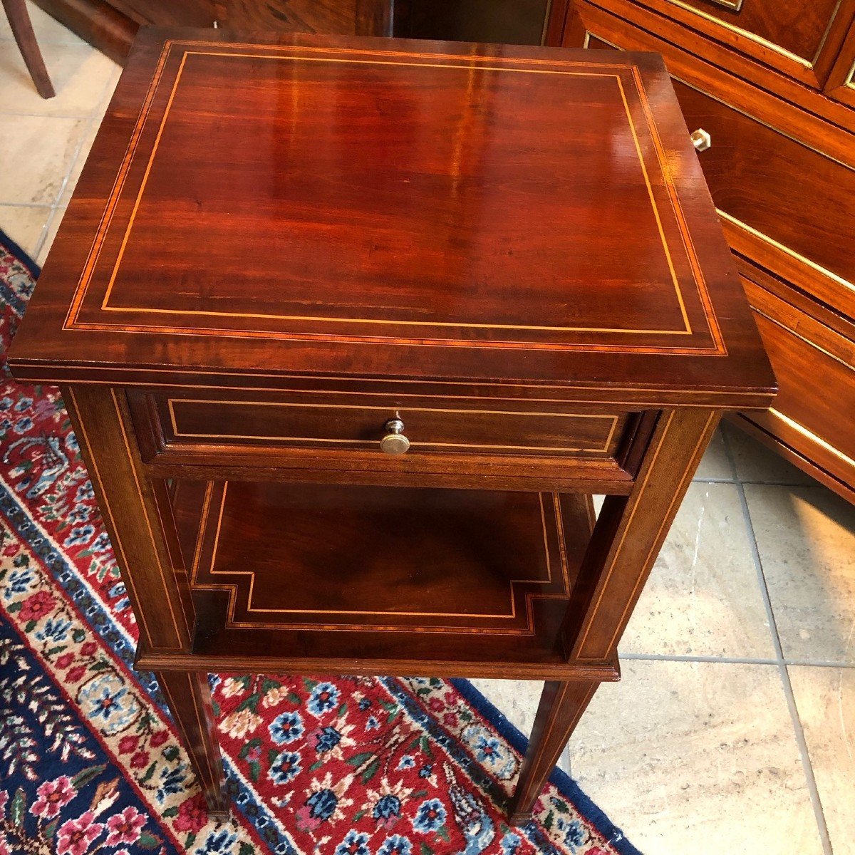 Pedestal Table 20th Century Mahogany Side Furniture-photo-3