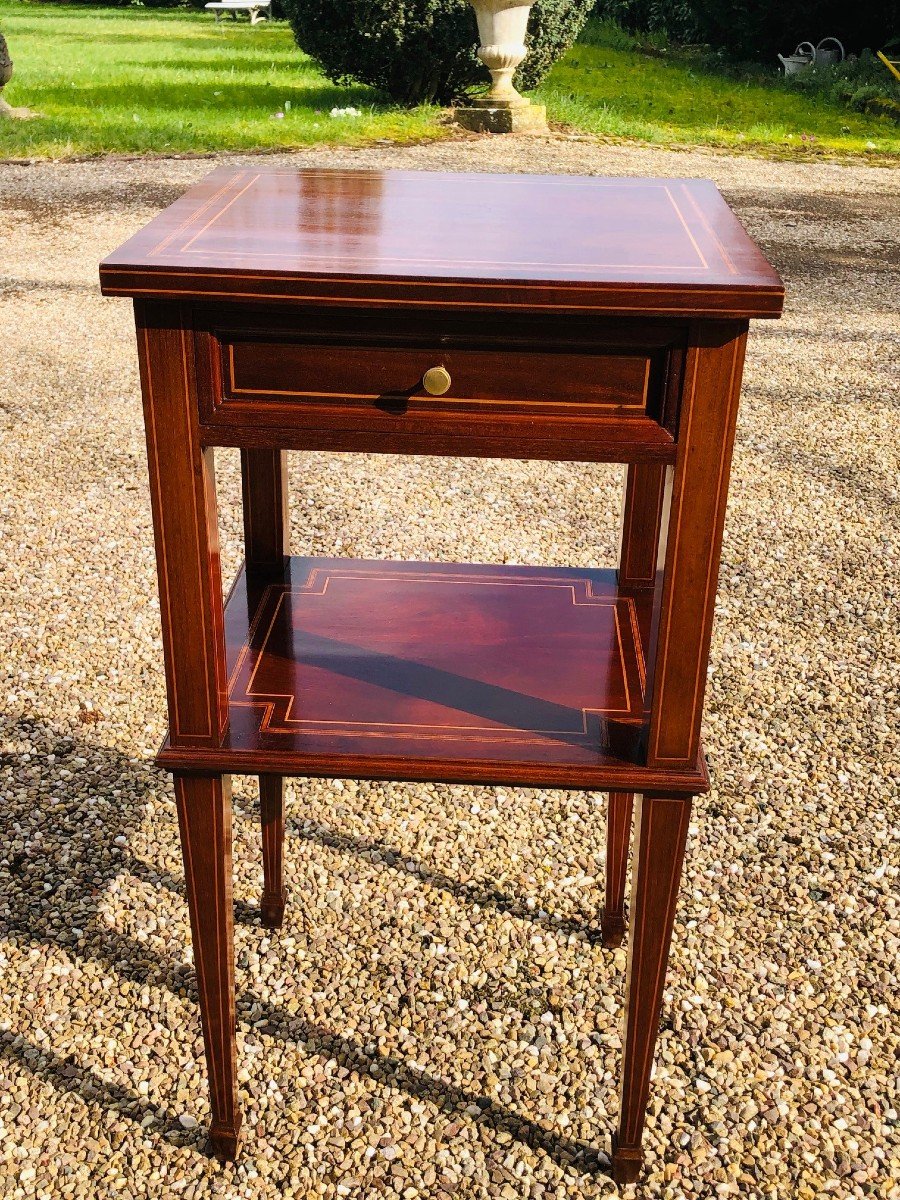 Pedestal Table 20th Century Mahogany Side Furniture-photo-1