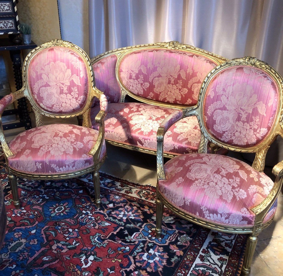 Salon Louis XVI bois doré XIXe