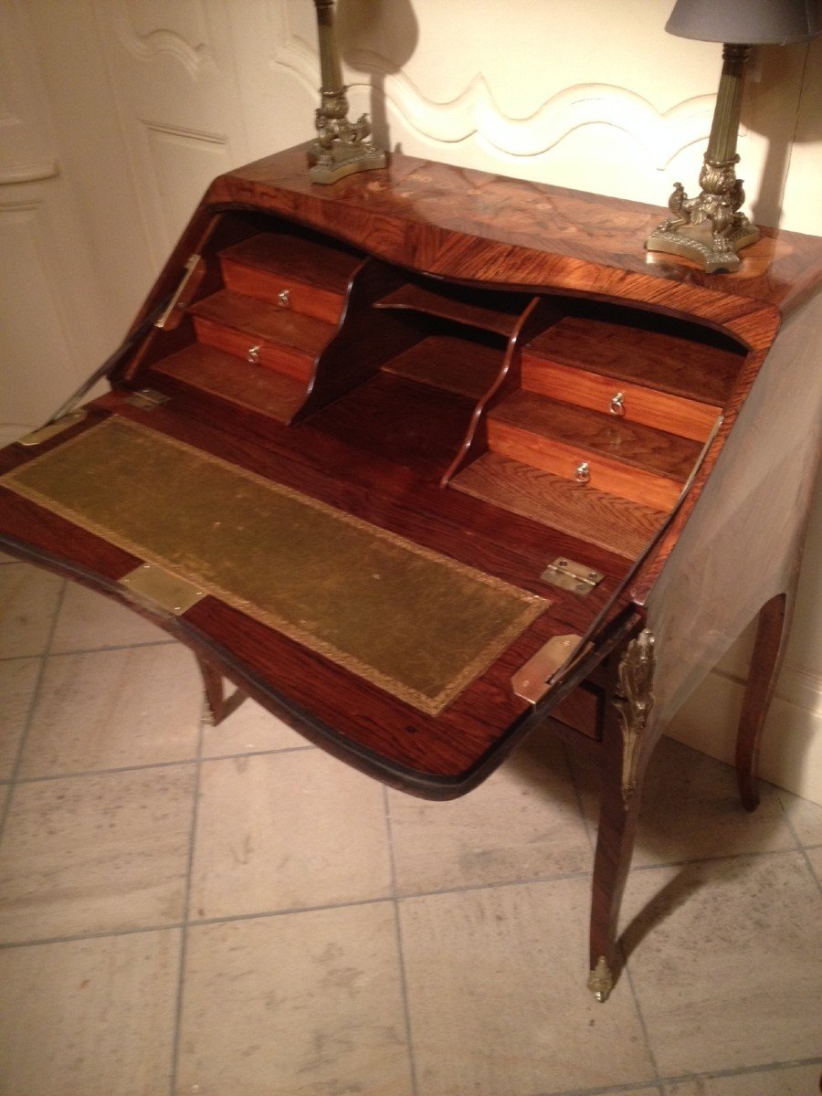 Bureau de Pente Louis XV époque XVIIIe-photo-4