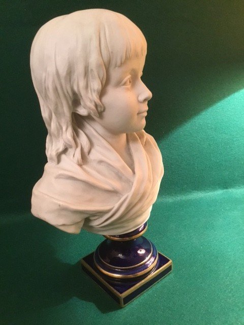Buste Jeune Enfant porcelaine de Houdon Sèvres XIXe-photo-2