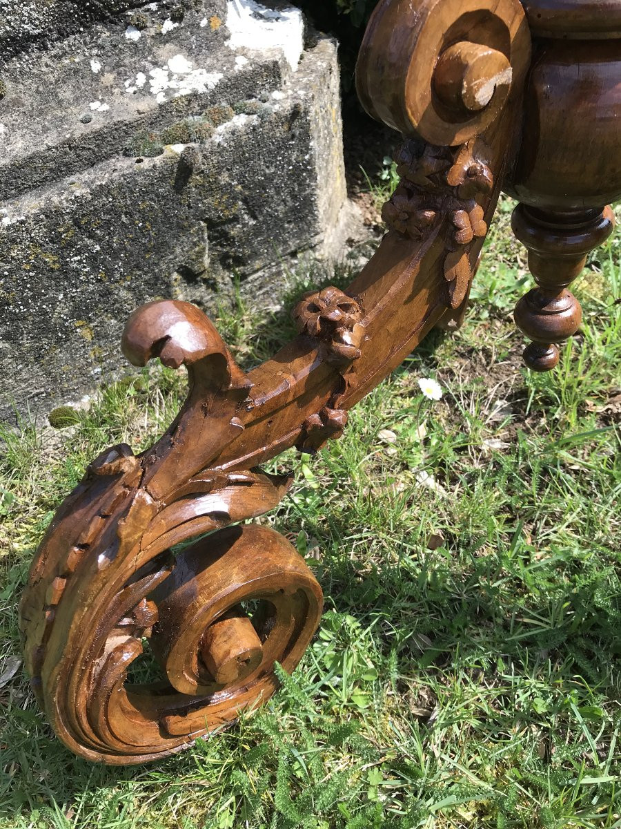 1.52 M Candlestick In Carved Wood, Late 18th And Early 19th Century-photo-2