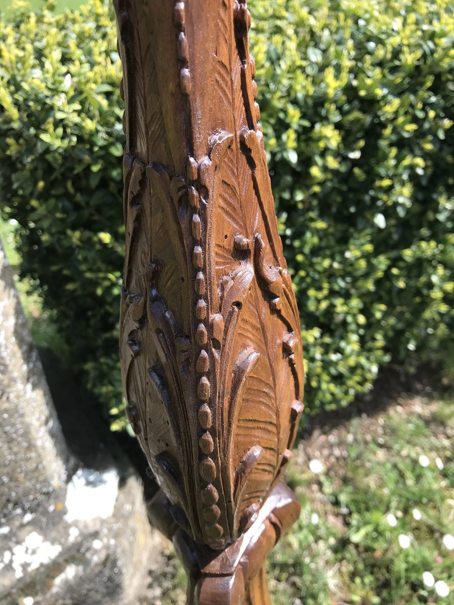 1.52 M Candlestick In Carved Wood, Late 18th And Early 19th Century-photo-3