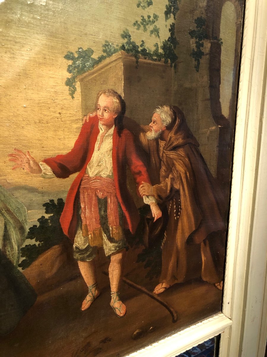 Trumeau Louis XVI "Scène galante"-photo-3