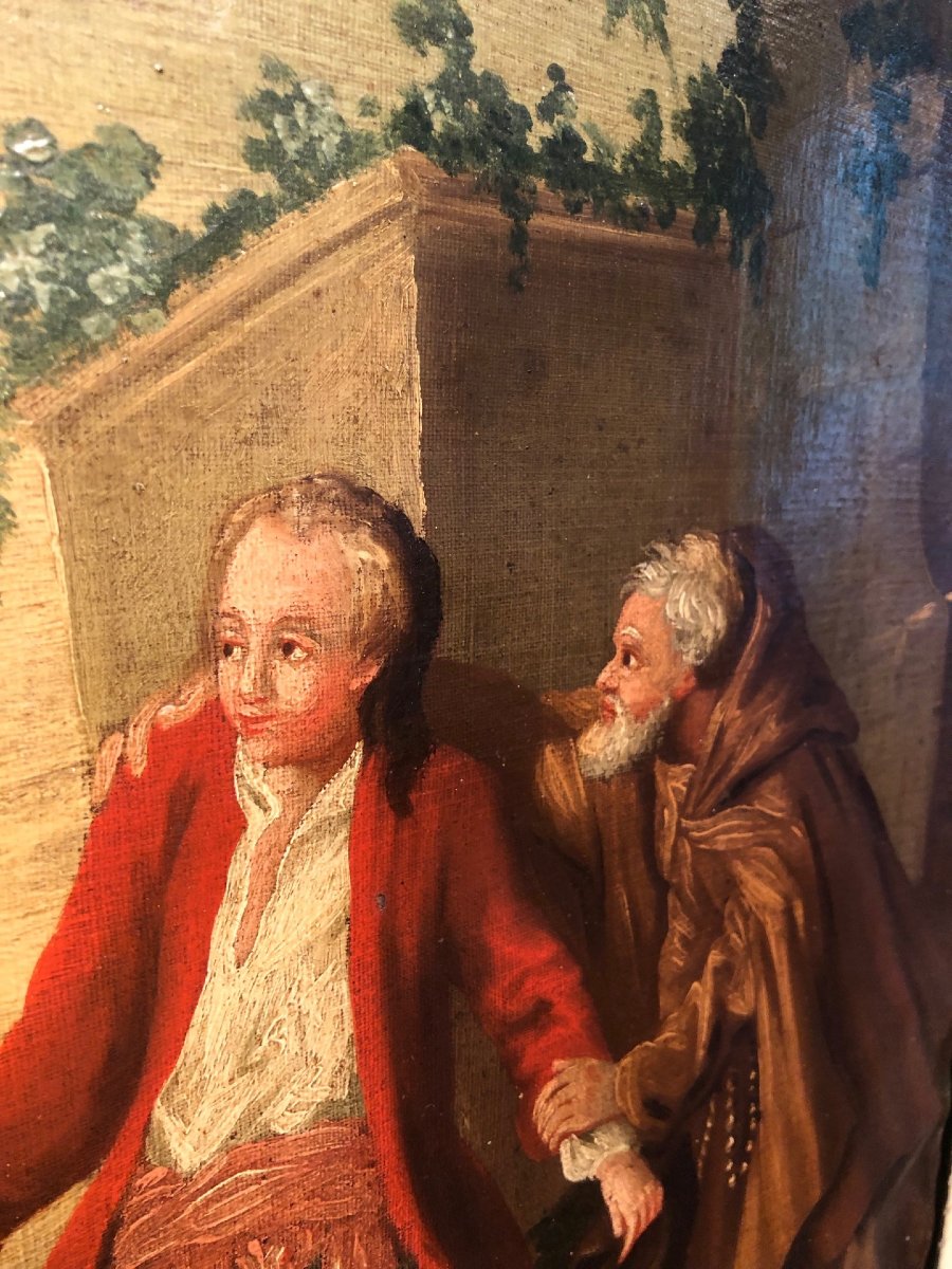 Trumeau Louis XVI "Scène galante"-photo-4