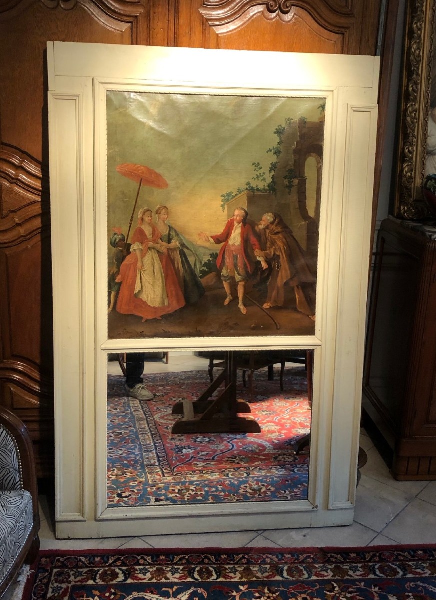 Trumeau Louis XVI "Scène galante"