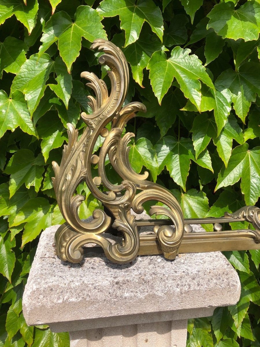 Louis XV Style Bronze Fireplace Front, 19th Century-photo-2