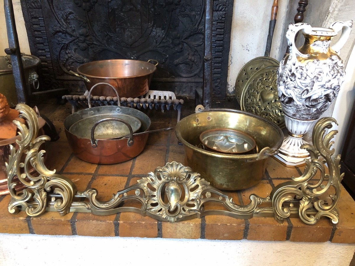 Louis XV Style Bronze Fireplace Front, 19th Century-photo-1