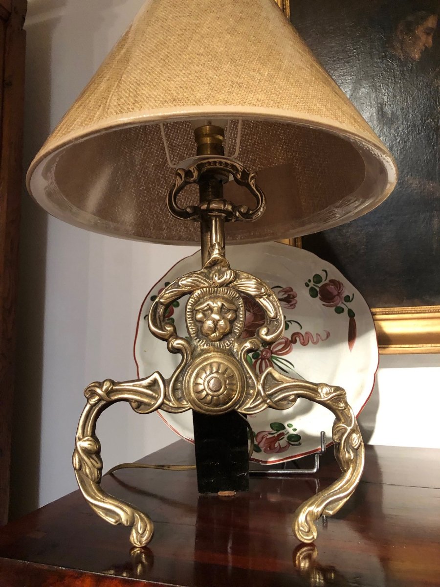 Original Pair Of 19th Century Bronze Bedside Lamps-photo-2