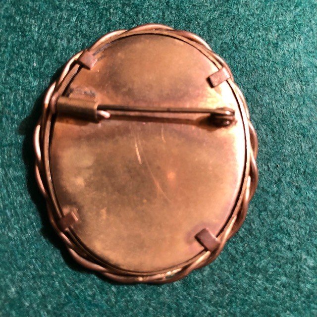 "josephine" Medallion Brooch, Painted On Glass, Early 19th Century-photo-2