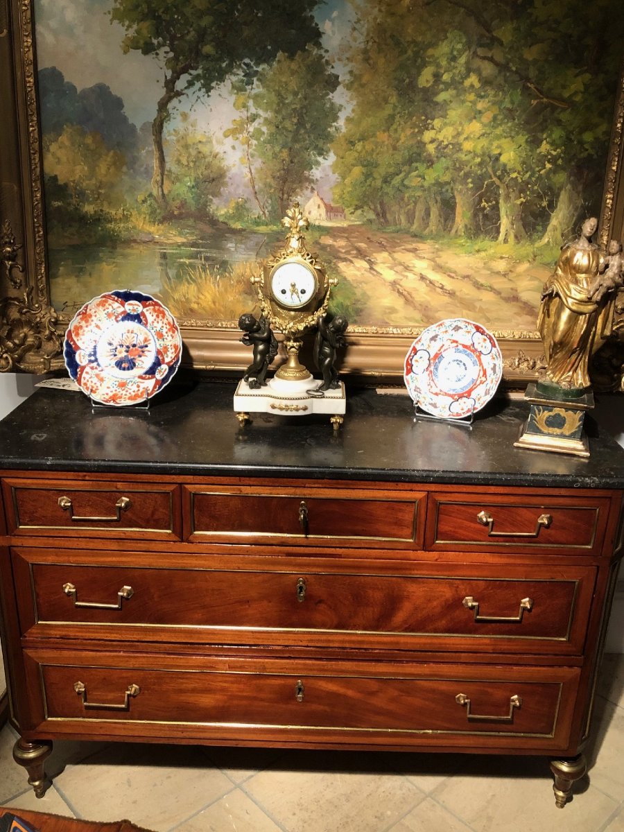 Pendule Horloge aux putti Louis XVI époque XIXe-photo-7