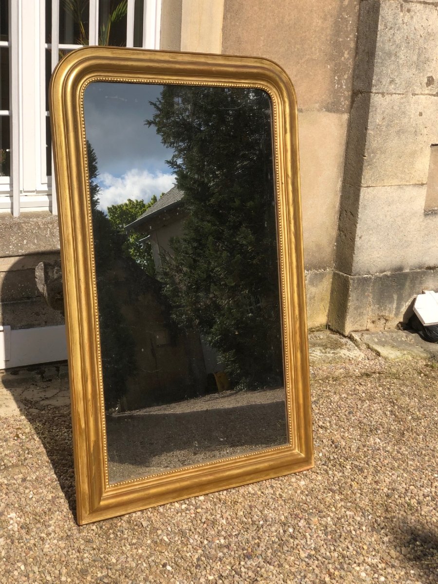 Louis Philippe Period 19th Century Gilded Mirror-photo-2